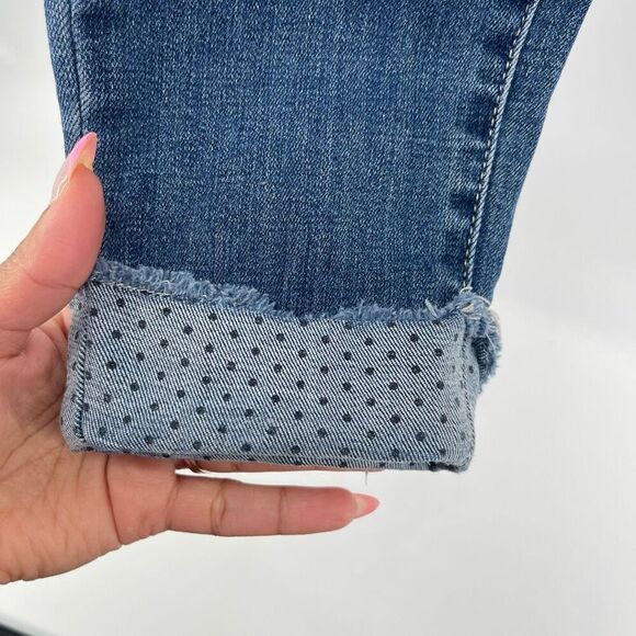 CeCe Medium Wash Mid-Rise Jeans – Rolled Cuff with Polka Dot Detail 30/10 - Picture 8 of 14